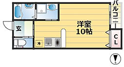 グランシャリオ山本通3 ワンルームの間取図画像
