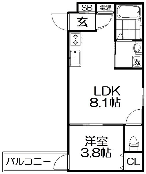 F asecia Magnolia ｜大阪府寝屋川市萱島南町(賃貸アパート1LDK・3階・28.36㎡)の写真 その2