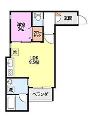 Rooms南万代 1LDKの間取図画像
