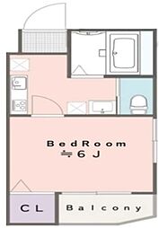 フランベルジュ町屋 1Kの間取図画像