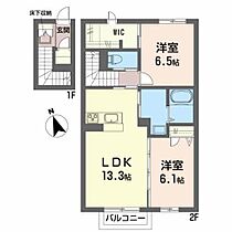 シャーメゾンアイ 203 ｜ 宮城県仙台市宮城野区岩切字今市東15-3（賃貸アパート2LDK・2階・66.42㎡） その2