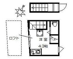 サークルハウス板橋区役所前2番館 ワンルームの間取図画像