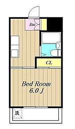 エディフィシオ橋本 3階1Kの間取り