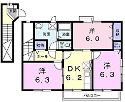 マロンフォレスタD 3DKの間取図画像