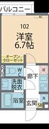 相模原市緑区橋本4丁目アパート 1Kの間取図画像
