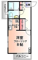 castle 1Kの間取図画像