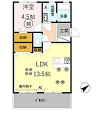 フジコーポ 1LDKの間取図画像