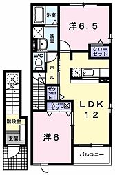 プリムローズA棟 2LDKの間取図画像