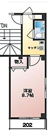 グランデ十条 1Kの間取図画像