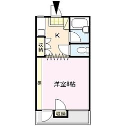 メディカルコーポ2 1Kの間取図画像