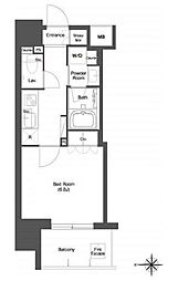 ラクラス蒲田 2階1Kの間取り