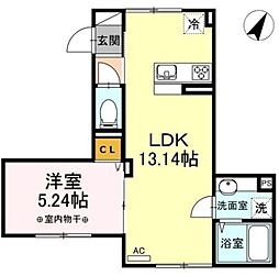 ファミユD 1LDKの間取図画像