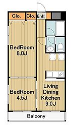 プロデフォンテ 2LDKの間取図画像