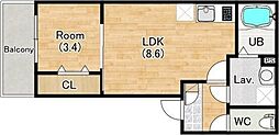 仮称)ジーメゾン京都九条ミオリア 1LDKの間取図画像