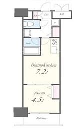 新宿区若松町マンション 1DKの間取図画像