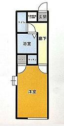 グリーンハイム湘南 ワンルームの間取図画像