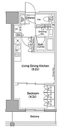 ザ・パークハビオ滝野川 1LDKの間取図画像