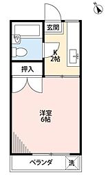 エクセル鶴ヶ丘 1Kの間取図画像