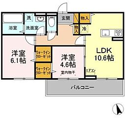 インペリアル 2LDKの間取図画像