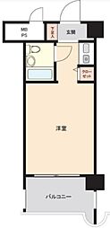 ライオンズステーションプラザ磯子 8階ワンルームの間取り