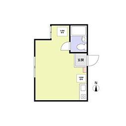 ヴィラ大塚 1階ワンルームの間取り