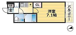 セレニテ三宮 1Kの間取図画像