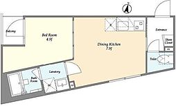 フラッフィー西早稲田 3階1DKの間取り