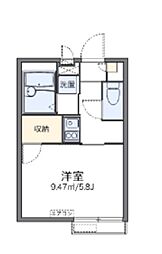 レオパレスヴィラゼルコバ 1Kの間取図画像