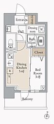 JMF-Residence蔵前鳥越 1DKの間取図画像