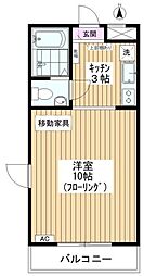 四葉アパートメント 1Kの間取図画像