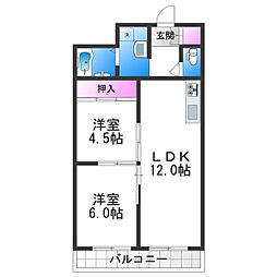 メゾン・ド・ショウ 2LDKの間取図画像