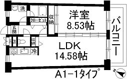アーバンハイツ住乃江 1LDKの間取図画像