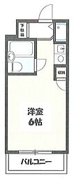 ビリジアン目白 ワンルームの間取図画像
