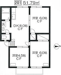 サンシティK 3DKの間取図画像
