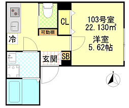 CFジオーレ町屋 1階1Kの間取り