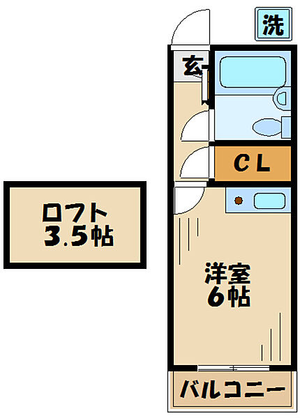 コーポアメニティI 102｜東京都八王子市越野(賃貸アパート1R・1階・17.00㎡)の写真 その2