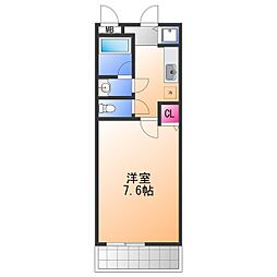 碧空館 1Kの間取図画像