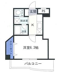 パレ・ノール城山 1Kの間取図画像
