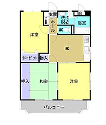 ユーミー有明 3DKの間取図画像