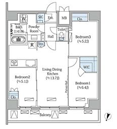 モディア文京目白台 3LDKの間取図画像