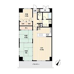 高砂関弐番館 3LDKの間取図画像