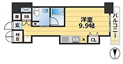 レジディア神戸磯上 ワンルームの間取図画像