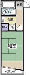 進栄荘 1Kの間取図画像