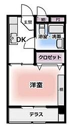 セザール早稲田 1Kの間取図画像