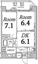 アイルカナーレ向島 4階2DKの間取り