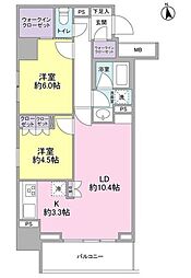 スタイリオ品川中延 13階2LDKの間取り