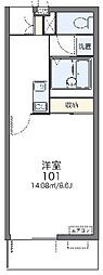 レオネクストコスモス 1Kの間取図画像