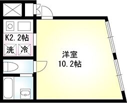 デュオコート大井 1Kの間取図画像