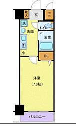 グランヴァン銀座東 1Kの間取図画像