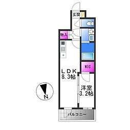 Alivis緑橋 4階1LDKの間取り
